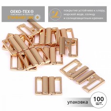 Пряжка-застежка для купальников металл TBY-115SW 15мм цв.золото уп.100шт