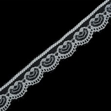 Кружево-трикотаж TBY 5002 шир.25мм цв.белый уп.9м