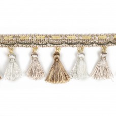Бахрома для штор с кисточками 6152-0306 цв.6341 шир.70мм 100% ПЭ цв.белый уп.10м