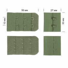 Застежка с крючками 3х2 для бюстгальтера TBY.3F324 3см цв.F324 серо-зеленый уп.10шт