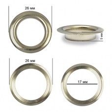 Люверсы сталь TBY.2094 N31 (Ø 17мм, h 5мм) цв. никель уп. 100шт