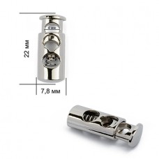 Фиксатор для шнура металл TBY OR.0305-5123 (7,8х22мм) цв. никель уп. 100шт
