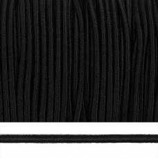Резинка TBY шляпная (шнур круглый) цв.F322 черный 3,0мм боб.100м