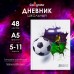 Дневник для 5-11 классов, Футбольный мяч, твердая обложка 7БЦ, глянцевая ламинация, 48 листов