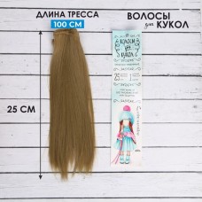 Волосы - тресс для кукол «Прямые» длина волос: 25 см, ширина:100 см, цвет N 24