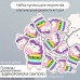 Набор пуговиц для творчества дерево Единорожка в свитере набор 15 шт 3,4х2,1 см