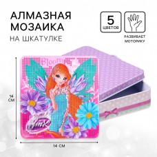 Алмазная мозаика на шкатулке, 14х14 см, WINX