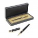 Ручка капиллярная, подарочная Профи, в кожзам футляре, чёрная с золотом