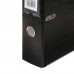 Папка-регистратор А4, 75 мм, Calligrata, ПВХ, тиснение лен, металлическая окантовка, карман на корешок, собранная, черная, микс