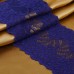 Кружевная эластичная ткань «Павлиний хвост», 180 мм × 2,7 +- 0,5 м, цвет тёмно-синий