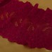 Кружевная эластичная ткань «Павлиний хвост», 180 мм × 2,7 +- 0,5 м, цвет бордовый