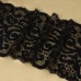 Кружевная эластичная ткань «Узоры», 175 мм × 2,7 +- 0,5 м, цвет чёрный