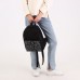 Рюкзак школьный молодёжный One line, 29х12х37 см, отд на молнии, наружный карман, светоотраж., чёрный