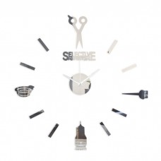 Часы-наклейка, серия: DIY, Парикмахер, d-45 см, сек. стрелка 12 см, 1 АА, серебро