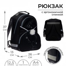 Рюкзак школьный, 37 х 26 х 13 см, эргономичная спинка, Calligrata АН Котик