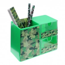 Набор настольный детский Милитари (подставка+2 карандаша+линейка+точилка+ластик+блокнот 8 листов)