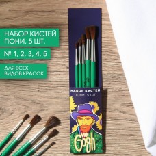 Кисть для рисования набор 5 шт. пони «Ван Гог вектор» N1,2,3,4,5