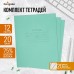 Комплект тетрадей из 20 штук, 12 листов в косую линию КПК Зелёная обложка, блок N2, белизна 75% (серые листы)