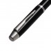 Ручка подарочная, шариковая Атлантик в кожзам футляре, поворотная, корпус черный с серебром