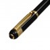 Ручка подарочная, шариковая Вензура в кожзам футляре, поворотная, корпус черный с золотым