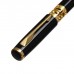 Ручка подарочная, шариковая Кронос в кожзам футляре, поворотная, корпус черный с золотым