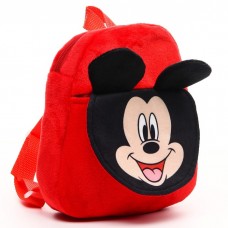 Рюкзак плюшевый, на молнии, с карманом, 19 х 22 см Мышонок, Микки Маус