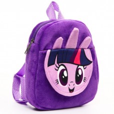 Рюкзак плюшевый на молнии, с карманом, 19х22 см Искорка, My little Pony
