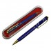 Ручка подарочная, шариковая Кора в пластиковом футляре, поворотная , корпус синий с золотым