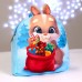 Новогодний плюшевый детский рюкзак «Заяц с подарками», 24×24 см, на новый год