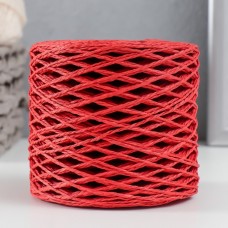 Пряжа 100% целлюлоза Softino Raffia Color кручёная, красная 200м +-2м 120 гр