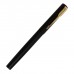 Ручка подарочная перьевая в кожзам футляре, корпус черный с золотом