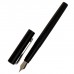 Ручка подарочная перьевая в кожзам футляре, корпус черный