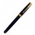 Ручка подарочная перьевая в кожзам футляре, корпус синий с золотом