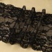 Кружевная эластичная ткань, 195 мм × 2,7 +- 0,5 м, цвет чёрный