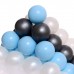 Набор шаров 100 штук, цвета: светло-голубой, серебро, белый перламутр, прозрачный, диаметр шара — 7,5 см
