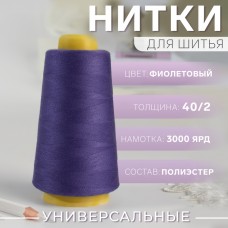 Нитки 40/2, 3000 ярд, цвет фиолетовый