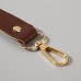 Ручка для сумки из натуральной кожи, регулируемая, с карабинами, 60 +- 2 см × 2,5 см, цвет коричневый/золотой