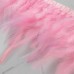 Тесьма с перьями петуха, 10-15 см, 5 +- 0,5 м, цвет розовый