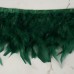 Тесьма с перьями индюка, 13-17 см, 5 +- 0,5 м, цвет изумрудный