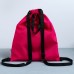 Мешок для обуви, цвет розовый, два вида ручек, текстиль 30 х 40 см