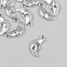 Декор для творчества металл Полумесяц набор 15 шт серебро 0,8х1,8 см