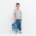 Рюкзак детский на молнии, 1 наружный карман, вставка МИКС, цвет голубой