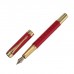 Ручка подарочная роллер, в кожзам футляре, корпус красный, золото