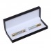 Ручка подарочная роллер, в кожзам футляре, корпус серый, золото