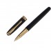 Ручка подарочная перьевая в кожзам футляре, корпус черный, золото