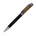 Ручка подарочная шариковая в футляре из искуственной кожи Calligrata VIP, поворотная, корпус черный с серебрянными вставками