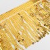 Тесьма с пайетками «Бахрома», d = 6 мм, 16 см, 4,5 +- 0,5 м, цвет золотой
