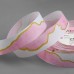 Лента репсовая «Мрамор», 25 мм, 23 +- 1 м, цвет белый/розовый