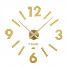 Часы-наклейка, серия: DIY, Соломон, d-120 см, сек стрелка 39 см, цифра 12 см, 1 АА, золото