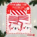 Подарочный набор новогодний: держатель для соски-пустышки на ленте и носочки - погремушки на ножки «Мишка», Крошка Я